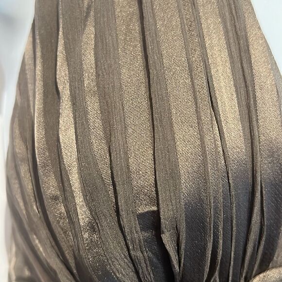 BCBG MAXAZRIA Silk Bronze/Brown Empire Waist Halter Dress Size 4‎ - Picture 14 of 15